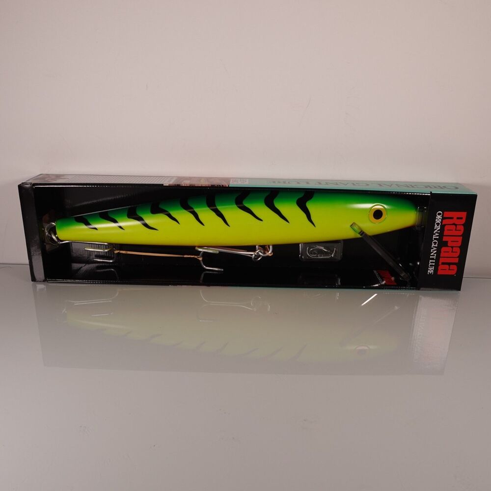 Rapala Original Giant Lure Firetiger 24.5” Fishing Wall Decor Green Yellow New
